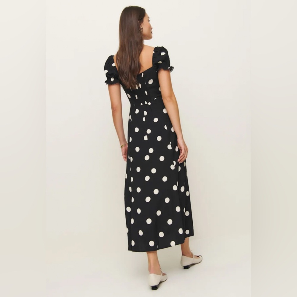 NWT Reformation Shyla Polka Dot Dress with Bow Details Size 6 - Picture 3 of 16